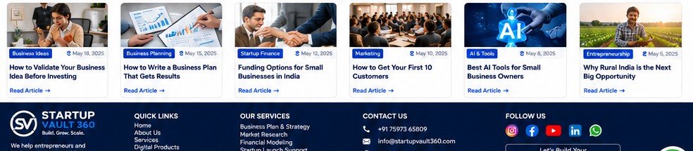STARTUP VAULT 360 business blog topics